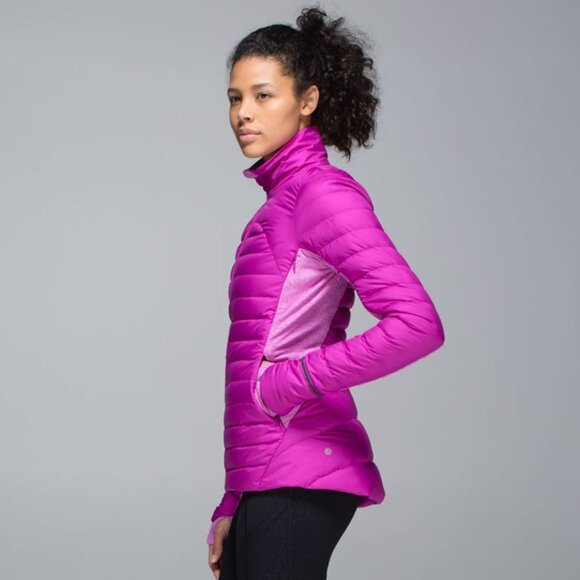 Lululemon Women's Ultra Violet Fluff Off Goose Down Full-Zip Puffer Jacket Sz 4 - Picture 1 of 16